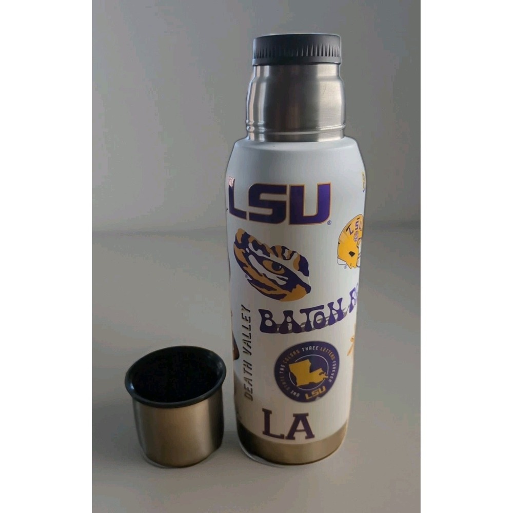 LSU 40 Ounce thermos With Cup. Bayou Bengals Death‎ Valley Louisiana State
